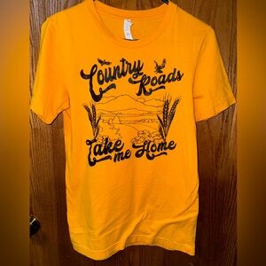 Country Roads Take Me Home Yellow Graphic Tee